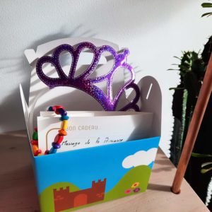 Image d'un bon cadeau massage de la princesse dans un contenant coloré et élégant